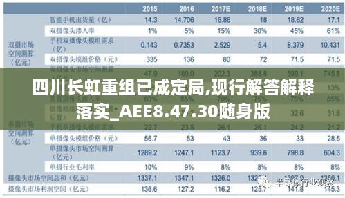 四川长虹重组已成定局，国际释义、解释及落实